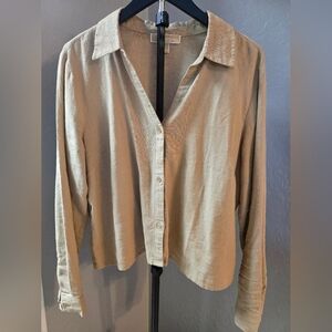 Michael Kors Women's Beige Button-Up Shirt